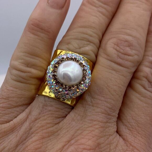 Aquadiva ankle boot, black, pearl studs, block heel, zipper entry, new, sz 9 - Picture 16 of 16